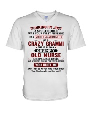 I'M A SPOILED GRANDDAUGHTER OF A CRAZY GRAMMI V-Neck T-Shirt tile