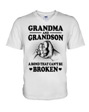 Grandma And Grandson A Bond That Can't Be Broken V-Neck T-Shirt tile