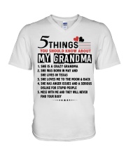 5 THINGS YOU SHOULD KNOW ABOUT MY GRANDMA V-Neck T-Shirt tile