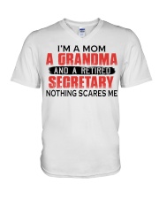 A RETIRED SECRETARY - PERFECT GIFT FOR GRANDMA V-Neck T-Shirt tile