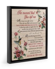 THE MOMENT THAT YOU LEFT ME Floating Framed Canvas Prints Black tile
