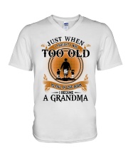 I Became A Grandma - Perfect Gift For Grandma V-Neck T-Shirt tile
