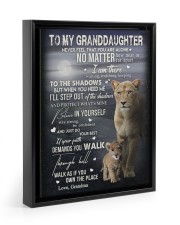 NEVER FEEL THAT YOU ARE ALONE FOR GRANDDAUGHTER Floating Framed Canvas Prints Black tile
