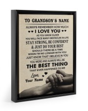 I LOVE YOU - BEST GIFT FOR GRANDSON Floating Framed Canvas Prints Black tile