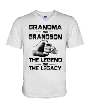 THE LEGEND - AMAZING GIFT FOR GRANDSON V-Neck T-Shirt tile
