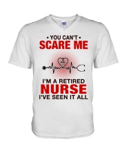 YOU CAN'T SCARE ME - PERFECT GIFT FOR RETIRED NURSE V-Neck T-Shirt tile