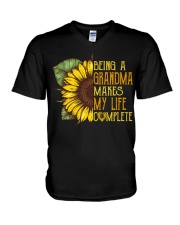 Being A Grandma Makes My Life Complete V-Neck T-Shirt tile