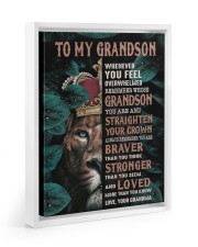 STRAIGHTEN YOUR CROWN - GRANDSON GIFT WITH LION Floating Framed Canvas Prints White tile
