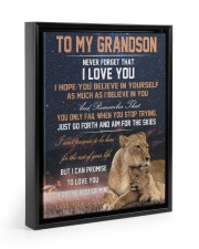 I LOVE YOU - GRANDSON GIFT WITH LION Floating Framed Canvas Prints Black tile