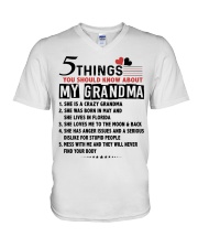 5 THINGS YOU SHOULD KNOW ABOUT MY GRANDMA V-Neck T-Shirt tile