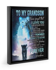 LOVELY CANVAS FOR YOUR GRANDSON FROM GRANDMA Floating Framed Canvas Prints Black tile