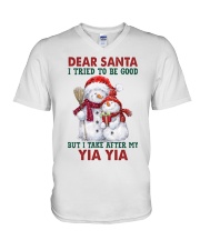 I Take After My Yia Yia - Best Gift For Grandchild V-Neck T-Shirt tile