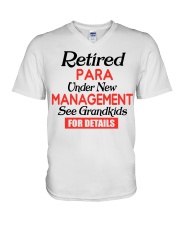 RETIRED PARA - FOR GRANDMA V-Neck T-Shirt tile