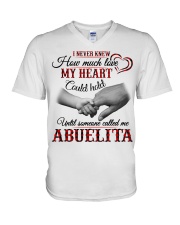 HOW MUCH LOVE MY HEART HOLD - GIFT FOR ABUELITA V-Neck T-Shirt tile
