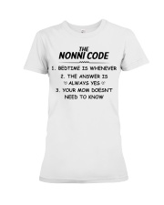 THE NONNI CODE - BEDTIME IS WHENEVER Premium Fit Ladies Tee tile