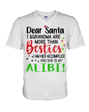 SHE IS MY ALIBI - LOVELY GIFT FOR GRANDDAUGHTER V-Neck T-Shirt tile