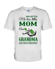 God Gifted Me Two Titles - Perfect Gift For Grandma V-Neck T-Shirt tile