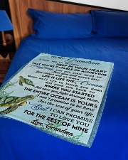 LIFE IS LIKE THE OCEAN - GRANDMA TO GRANDSON Small Fleece Blanket - 30" x 40" aos-coral-fleece-blanket-30x40-lifestyle-front-02