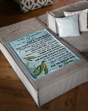 LIFE IS LIKE THE OCEAN - GRANDMA TO GRANDSON Small Fleece Blanket - 30" x 40" aos-coral-fleece-blanket-30x40-lifestyle-front-03
