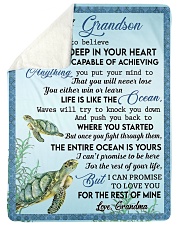LIFE IS LIKE THE OCEAN - GRANDMA TO GRANDSON Sherpa Fleece Blanket tile
