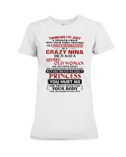 SHE HAS ANGER ISSUES - NINA TO GRANDDAUGHTER Premium Fit Ladies Tee tile