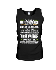 I'm Not A Perfect Grandson But My Crazy Grandma Loves Me Unisex Tank tile