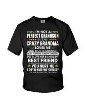 I'm Not A Perfect Grandson But My Crazy Grandma Loves Me Youth T-Shirt tile