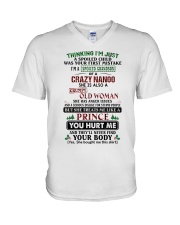 I'm A Spoiled Grandson Of A Crazy Nanoo V-Neck T-Shirt tile