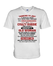 SPOILED CHILD - BUBBIE TO GRANDDAUGHTER V-Neck T-Shirt tile