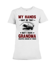 My Hands May Be Tiny - Best Gift For Grandkids Premium Fit Ladies Tee tile