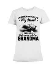 HOW MUCH LOVE MY HEART - BEST GIFT FOR GRANDMA Premium Fit Ladies Tee tile
