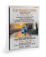 I LOVE YOU - TO HUSBAND CLIFFORD FROM JANET Floating Framed Canvas Prints White tile