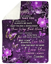 I LOVE YOU - GRANDDAUGHTER GIFT WITH BUTTERFLY Large Sherpa Fleece Blanket - 60" x 80" thumbnail