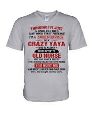 I'M A SPOILED GRANDSON OF A CRAZY YA YA V-Neck T-Shirt tile