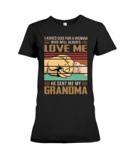 HE SENT ME GRANDMA - PERFECT GIFT FOR GRANDKIDS Premium Fit Ladies Tee tile