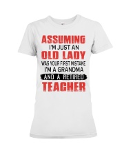 ASSUMING - PERFECT GIFT FOR TEACHER Premium Fit Ladies Tee tile