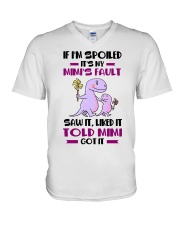 IF I'M SPOILED - MIMI TO GRANDCHILDREN V-Neck T-Shirt tile