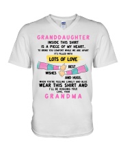 A PIECE OF MY HEART - BEST GIFT FOR GRANDDAUGHTER V-Neck T-Shirt tile