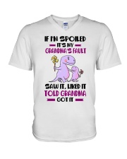 IF I'M SPOILED - SPECIAL GIFT FOR GRANDKIDS V-Neck T-Shirt tile