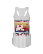 A RETIRED NURSE EVERY HOUR IS HAPPY HOUR Ladies Flowy Tank tile