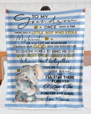 MY HEART - LOVELY MESSAGE GIFT FOR GRANDSON Large Sherpa Fleece Blanket - 60" x 80" aos-sherpa-fleece-blanket-60x80-lifestyle-front-23