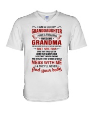 I AM A LUCKY GRANDDAUGHTER V-Neck T-Shirt tile