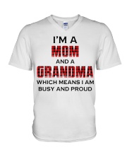 I AM BUSY AND PROUD - GIFT FOR GRANDMA V-Neck T-Shirt tile