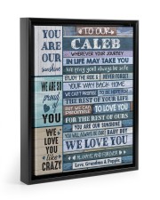 WE LOVE YOU - GRANDMA AND POPPIE TO CALEB Floating Framed Canvas Prints Black tile