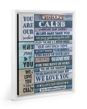 WE LOVE YOU - GRANDMA AND POPPIE TO CALEB Floating Framed Canvas Prints White tile