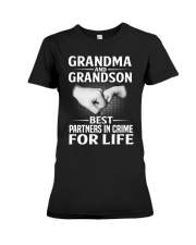 GRANDMA AND GRANDSON BEST PARTNERS IN CRIME FOR LIFE Premium Fit Ladies Tee tile