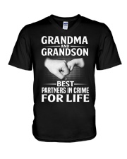 GRANDMA AND GRANDSON BEST PARTNERS IN CRIME FOR LIFE V-Neck T-Shirt tile