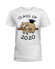 Class Of 2020 Funny Sloth Grad Senior Back School Ladies T-Shirt thumbnail
