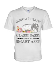 Guinea Pig Lady V-Neck T-Shirt thumbnail