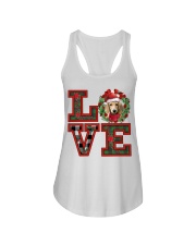 Christmas Love - CREAM Lng-haired Dachshund Ladies Flowy Tank tile